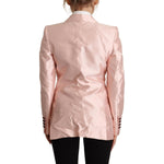 Dolce & Gabbana Pink Satin Long Sleeves Blazer Coat Jacket JKT3293 - 36