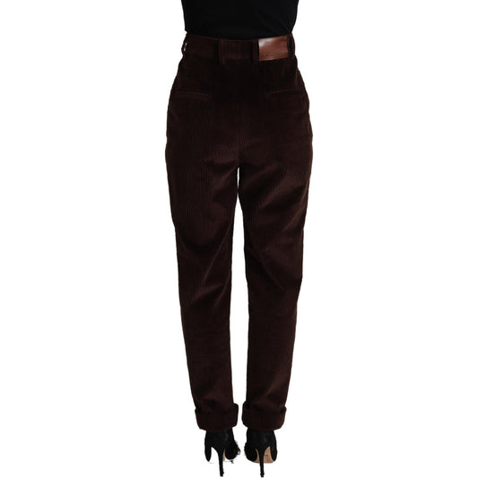 Dolce & Gabbana Bordeaux Corduroy Cotton Trouser Tapered Pants PAN72805- 40