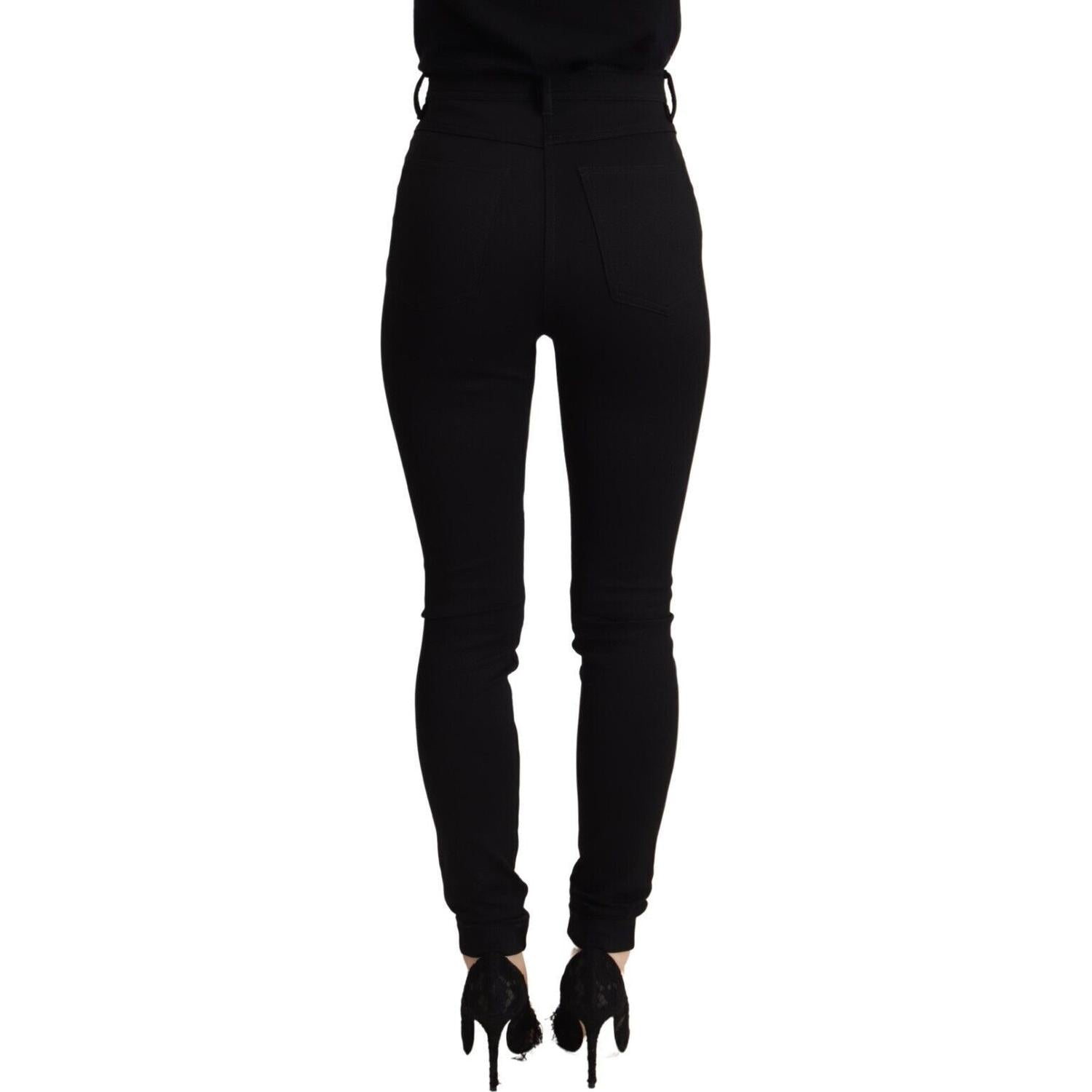 Dolce & Gabbana Black High Waist Skinny Slim Fit Pants