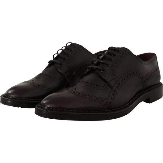 Dolce & Gabbana Purple Leather Oxford Wingtip Formal Shoes MV4521- 39