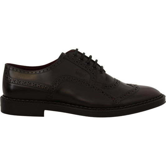 Dolce & Gabbana Purple Leather Oxford Wingtip Formal Shoes MV4521- 39