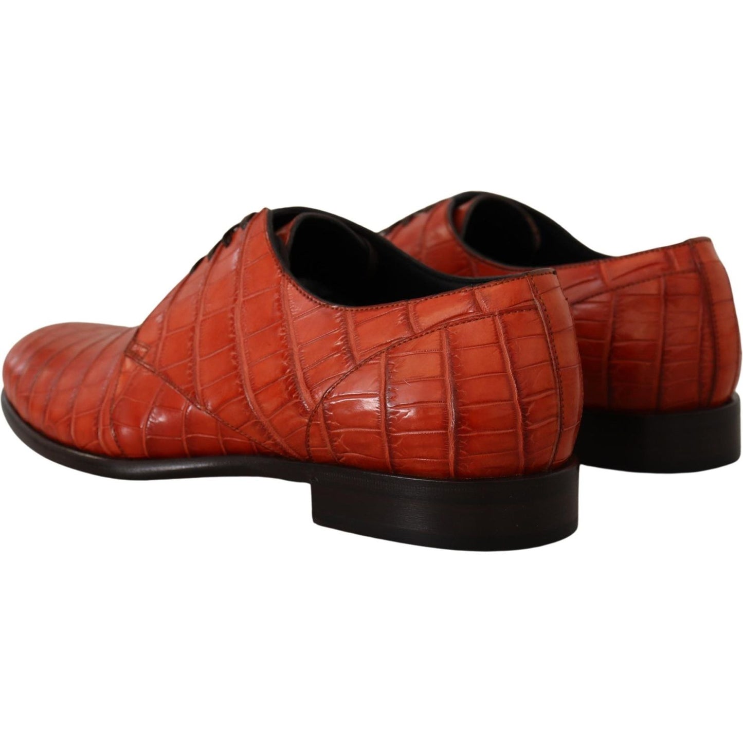 Dolce & Gabbana Orange Exotic Leather Dress Derby Shoes MV4550- 41