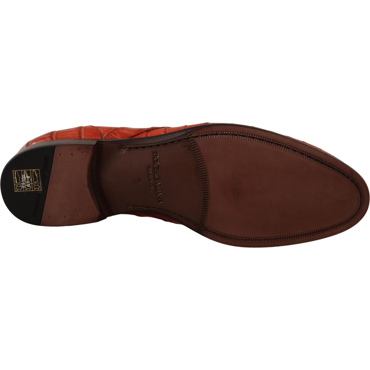Dolce & Gabbana Orange Exotic Leather Dress Derby Shoes MV4550- 41