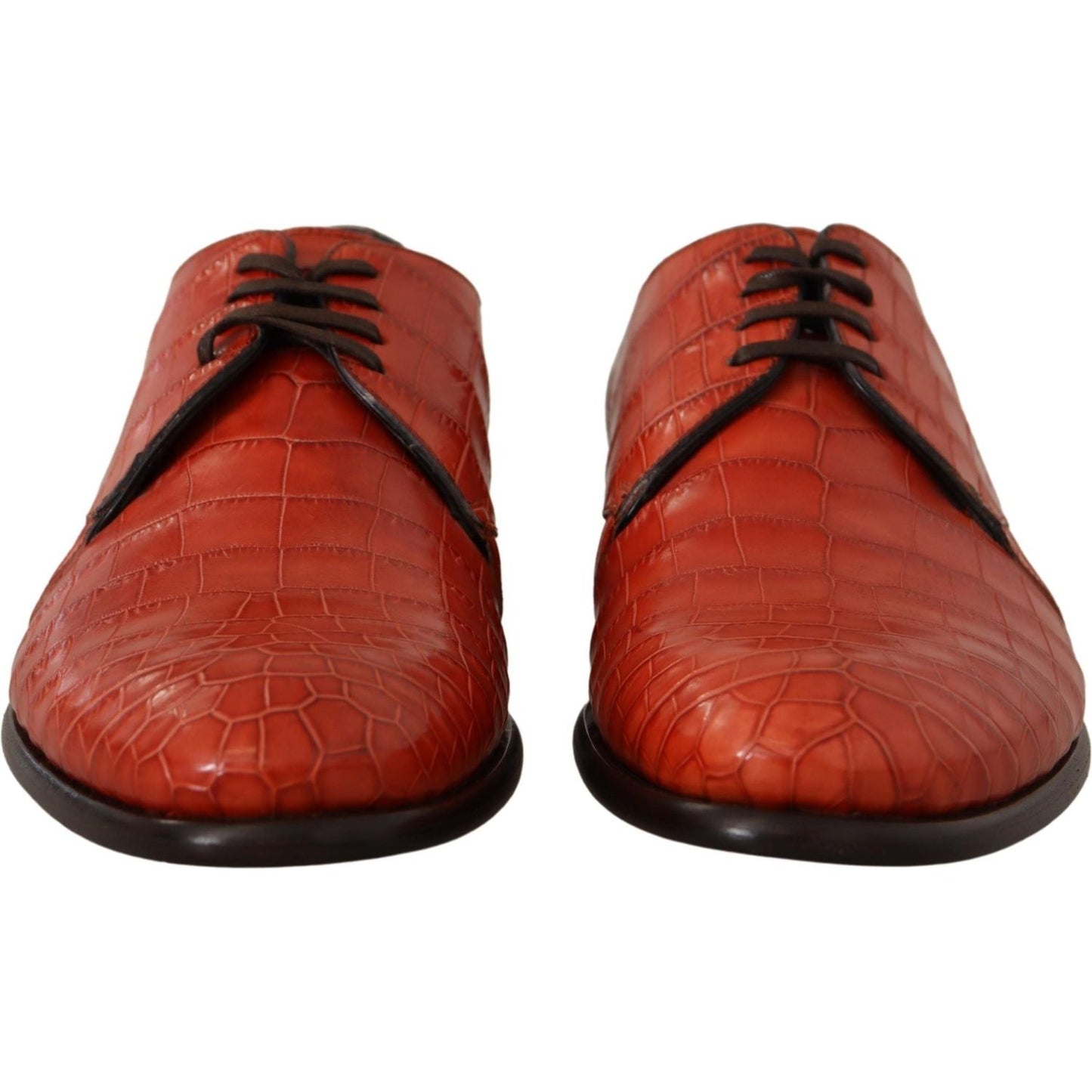 Dolce & Gabbana Orange Exotic Leather Dress Derby Shoes MV4550- 41