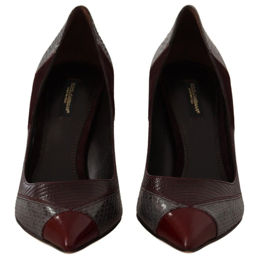 Dolce & Gabbana Multicolor Exotic Leather Heels Pumps Shoes LA9735 - 37.5