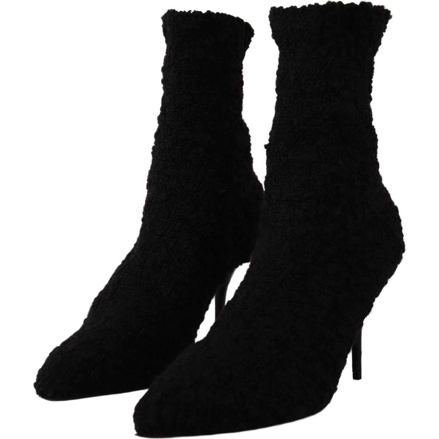 Dolce & Gabbana Black Stiletto Heels Mid Calf Women Boots LA9732- 40