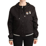 Dolce & Gabbana Black Polyester Hooded Bomber Full Zip Jacket JKT2539 - 46