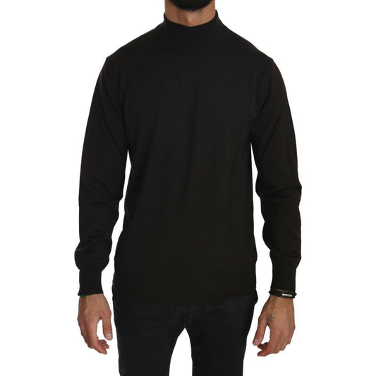 MILA SCHÖN Brown Turtle Neck Pullover Wool Sweater TSH4134- 52
