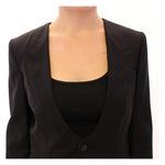 Dolce & Gabbana Black Silk Scarf Back Blazer Jacket MOM11571-1