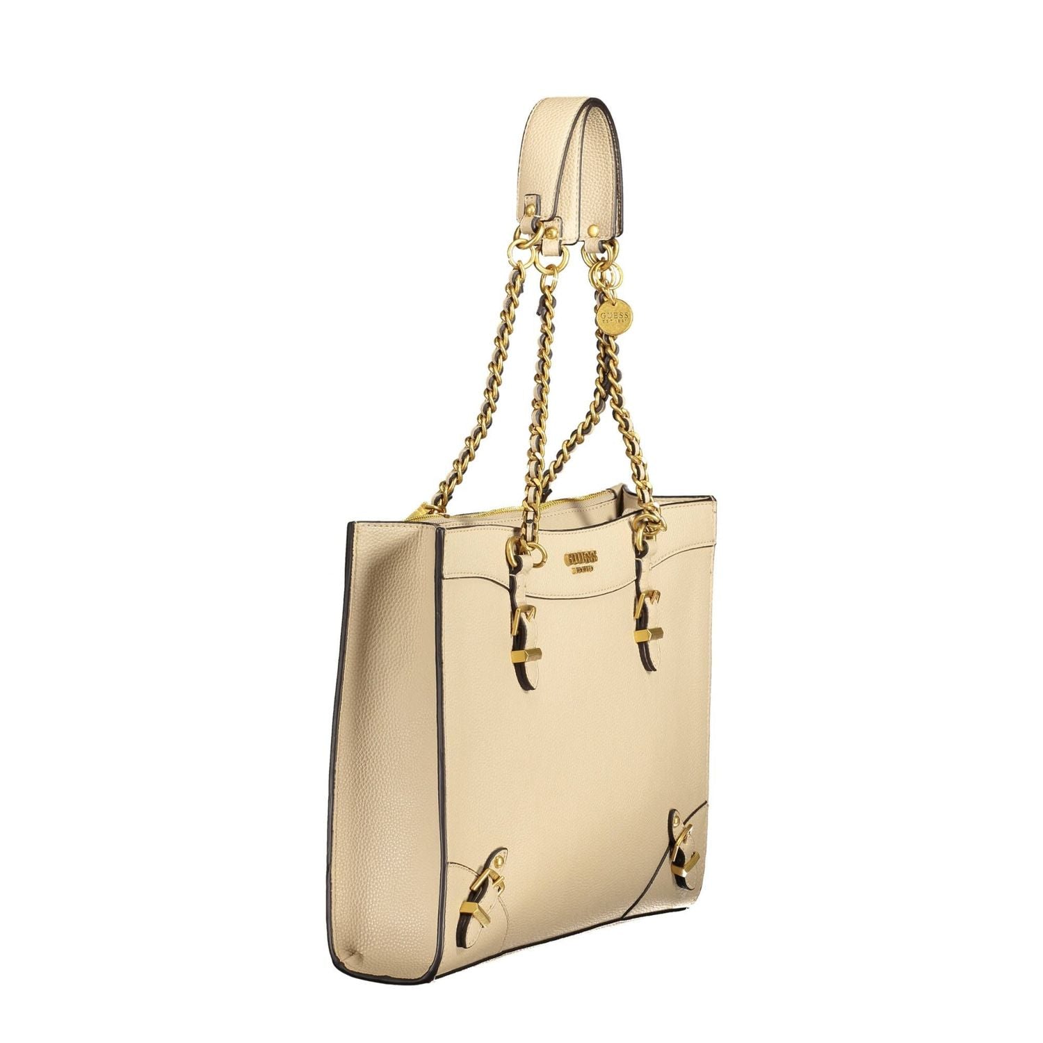 Front view with bag zipped and handles upright.