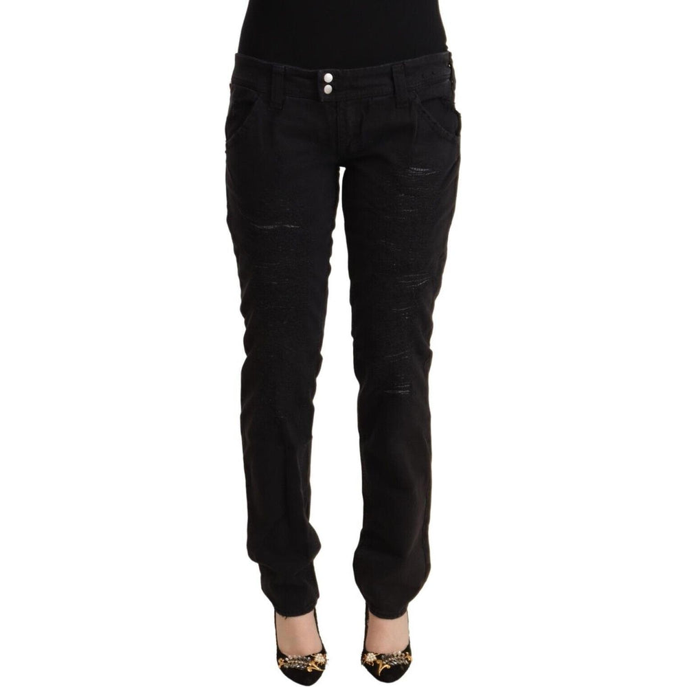CYCLE Black Cotton Distressed Low Waist Slim Fit Denim Jeans PAN71164 - 31