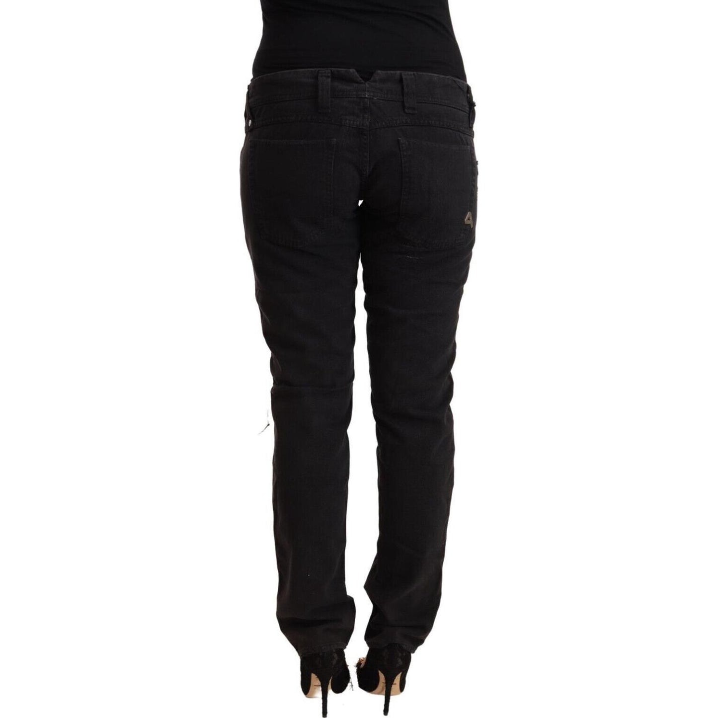 CYCLE Black Cotton Distressed Low Waist Slim Fit Denim Jeans PAN71164 - 31