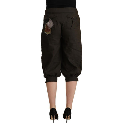 GF Ferre Brown Viscose Cropped Harem Pants