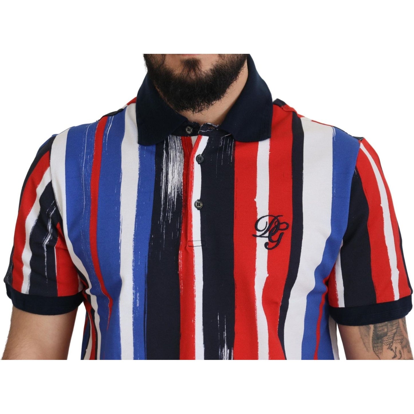 Dolce & Gabbana Multicolor Cotton Polo Top T-shirt TSH8094- 44