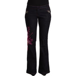 Exte Chic Mid Waist Flared Denim Elegance Exte Black