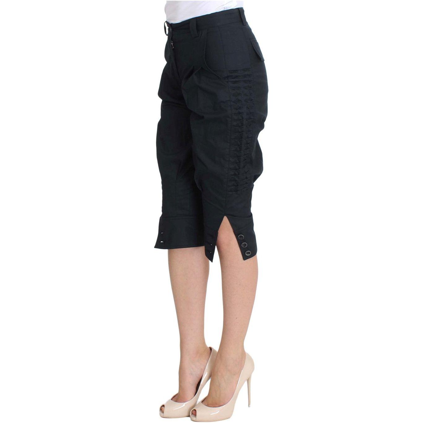 Ermanno Scervino Blue Cotton 3/4 Length Pants