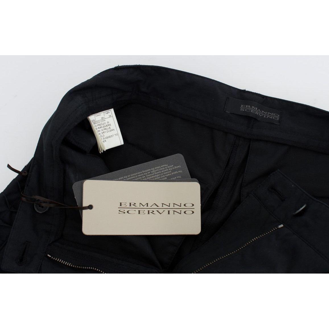 Ermanno Scervino Blue Cotton 3/4 Length Pants