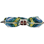 Dolce & Gabbana Elegant Silk Majolica Print Bow Tie Dolce & Gabbana Dark Slate Gray