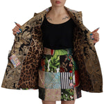 Dolce & Gabbana Multicolor Double-Breasted Patchwork Jacquard Blazer Jacket JKT3310- 36