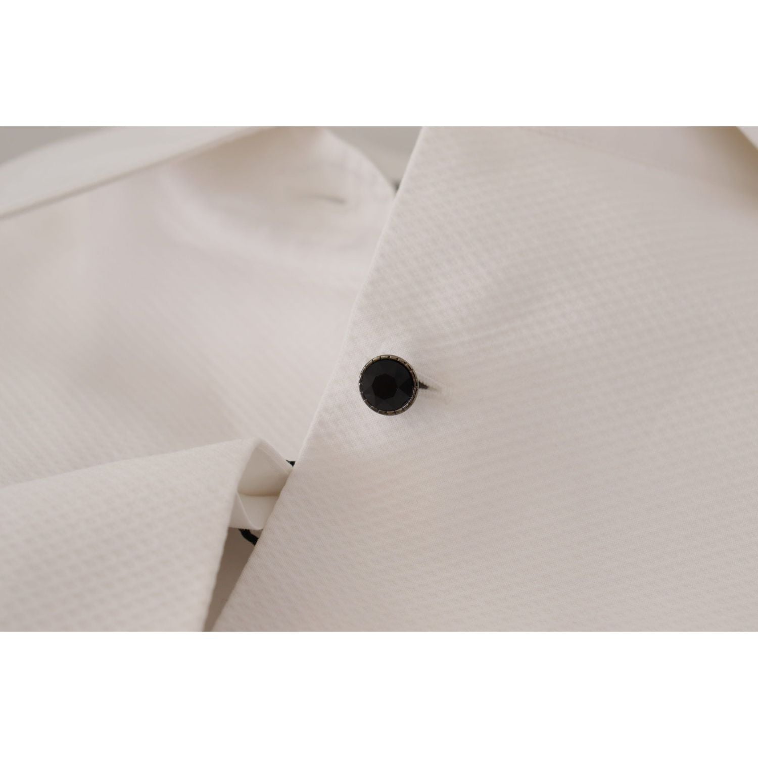 Dolce & Gabbana White Sleeveless Tuxedo Formal Blouse Top