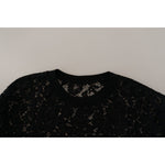 Dolce & Gabbana Black Floral Lace Pullover Sicily Blouse TSH7874- 40
