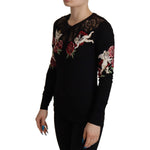 Dolce & Gabbana Black Lace Angel Roses Cardigan Sweater TSH8020- 38