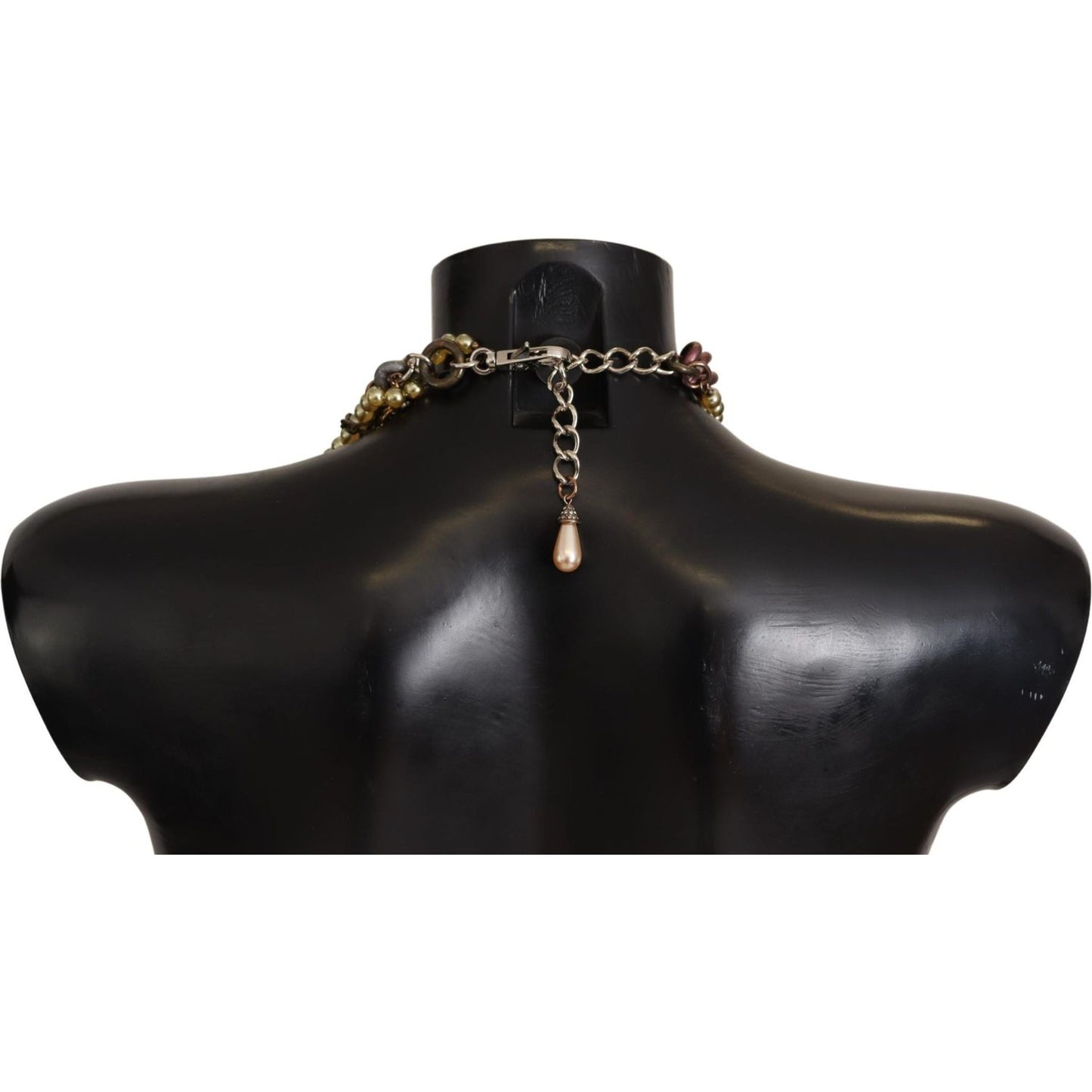 Dolce & Gabbana Gold Brass Sicily Floral Crystal Statement Necklace SMY100931