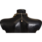 Dolce & Gabbana Gold Brass Sicily Floral Crystal Statement Necklace SMY100931
