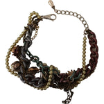 Dolce & Gabbana Gold Brass Sicily Floral Crystal Statement Necklace SMY100931