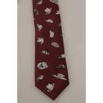 Dolce & Gabbana Maroon Elegance Silk Tie Dolce & Gabbana Dark Gray