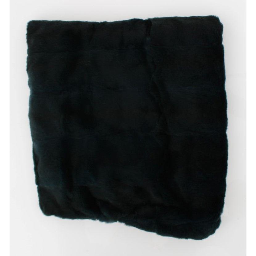 Dolce & Gabbana Green Weasel Fur Crochet Hood Scarf Hat