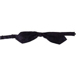 Dolce & Gabbana Elegant Blue Geometric Silk Bow Tie Dolce & Gabbana Black
