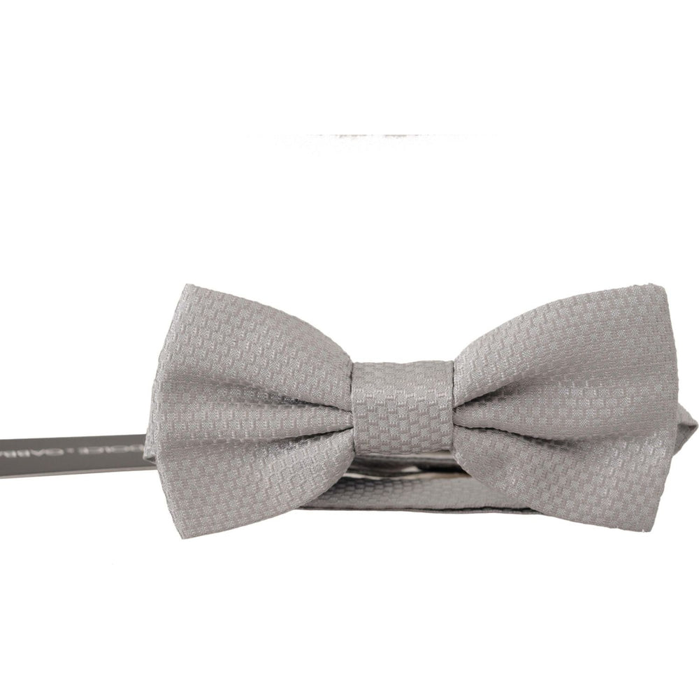 Dolce & Gabbana Gray 100% Silk Adjustable Neck Papillon Tie FT3622