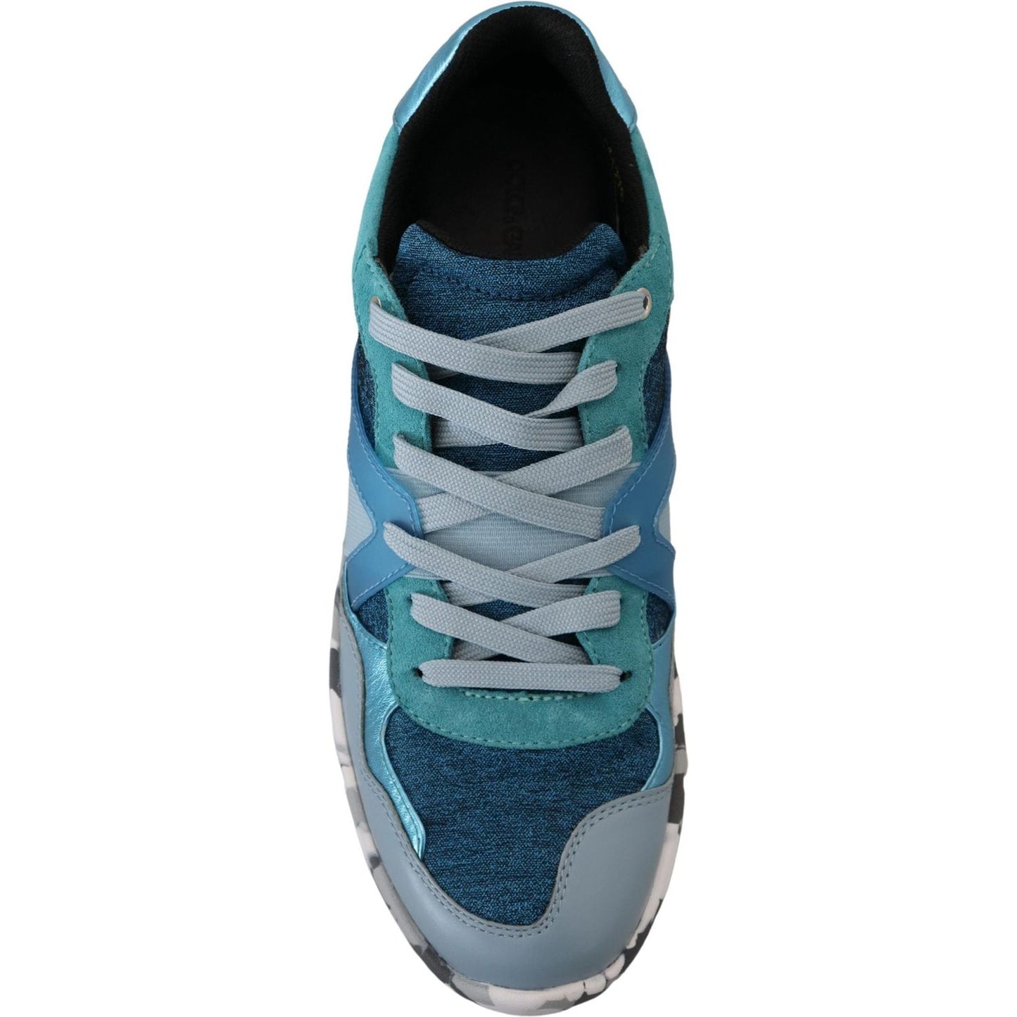 Dolce & Gabbana Blue Gray Leather Sport Low Top Sneakers MV4823- 40
