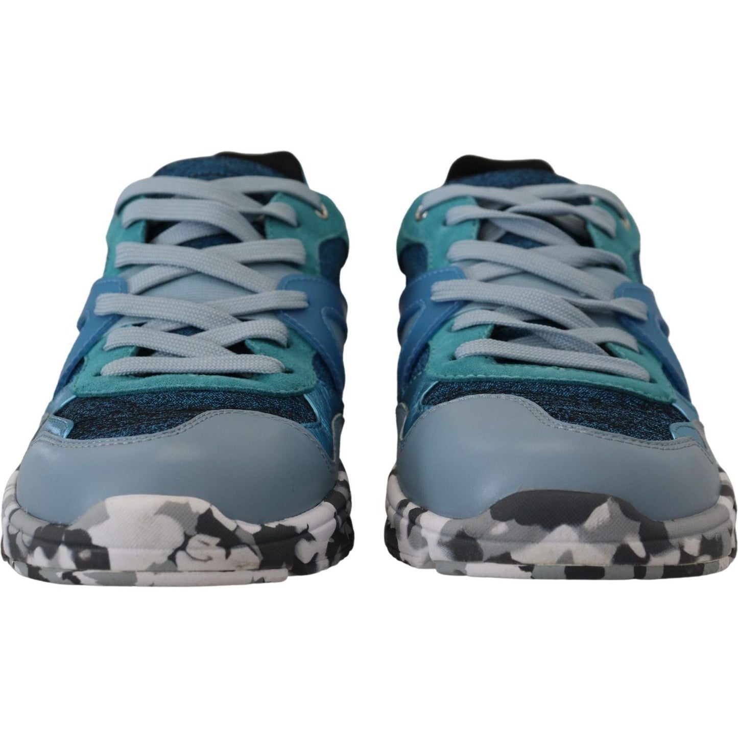 Dolce & Gabbana Blue Gray Leather Sport Low Top Sneakers MV4823- 40