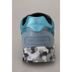 Dolce & Gabbana Blue Gray Leather Sport Low Top Sneakers MV4823- 40