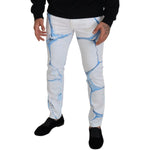 Dolce & Gabbana White Blue Denim Cotton Jeans Stretch Skinny Fit Pant PAN73200- 44