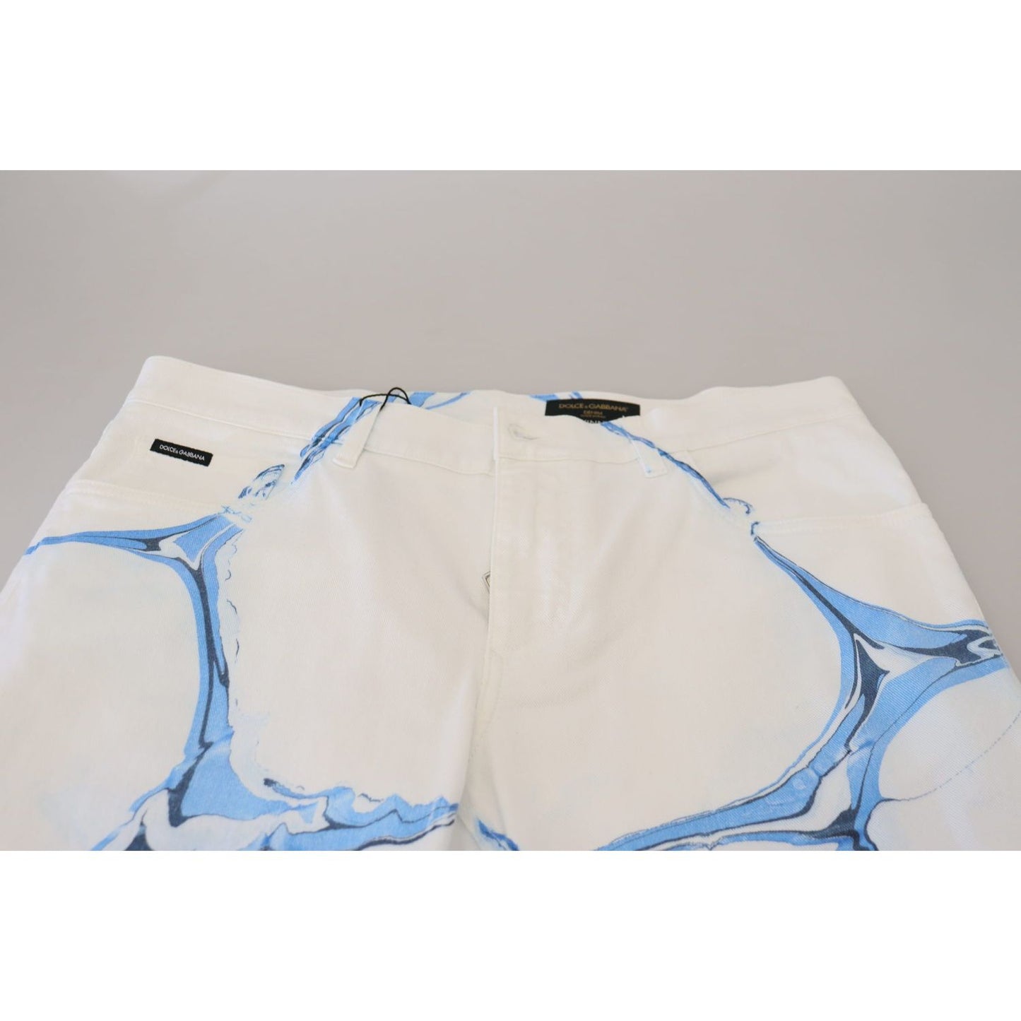 Dolce & Gabbana White Blue Denim Cotton Jeans Stretch Skinny Fit Pant PAN73200- 44