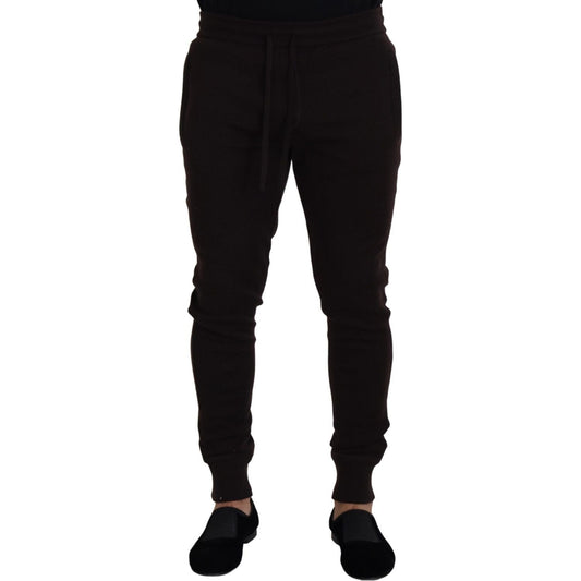 Dolce & Gabbana Brown Cashmere Trousers Bottoms Drawstring Pants PAN73211- 44