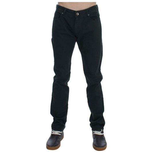 Ermanno Scervino Green Cotton Denim Stretch Straight Fit Jeans SIG30566-1