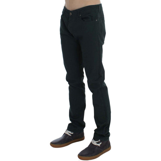 Ermanno Scervino Green Cotton Denim Stretch Straight Fit Jeans SIG30566-1