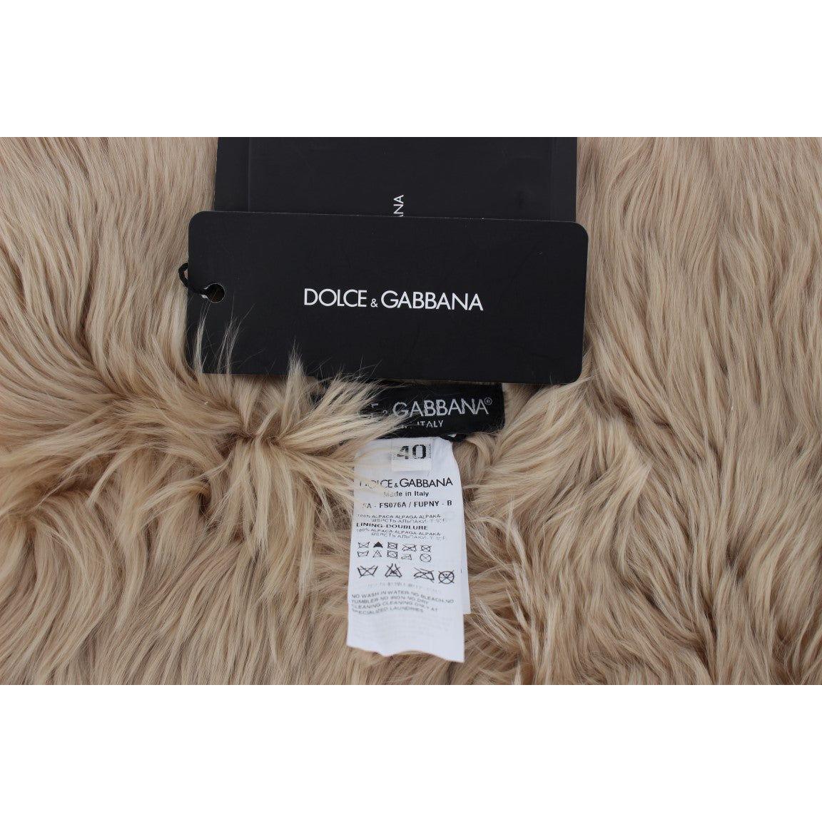 Dolce & Gabbana Beige Alpaca Collar Scarf MS810-1