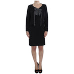 BENCIVENGA Chic Polka Dot Dress & Sweater Set BENCIVENGA Black