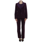 BENCIVENGA Elegant Purple Wool Blend Three Piece Suit Set Suit BENCIVENGA Black