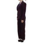 BENCIVENGA Elegant Purple Wool Blend Three Piece Suit Set Suit BENCIVENGA Black