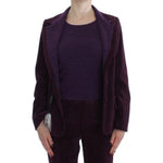 BENCIVENGA Elegant Purple Wool Blend Three Piece Suit Set Suit BENCIVENGA Black