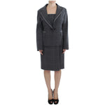 BENCIVENGA Elegant Gray Checkered Sheath Suit Set Suit BENCIVENGA Dark Slate Gray