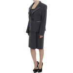 BENCIVENGA Elegant Gray Checkered Sheath Suit Set Suit BENCIVENGA Dark Slate Gray