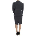 BENCIVENGA Elegant Gray Checkered Sheath Suit Set Suit BENCIVENGA Dark Slate Gray