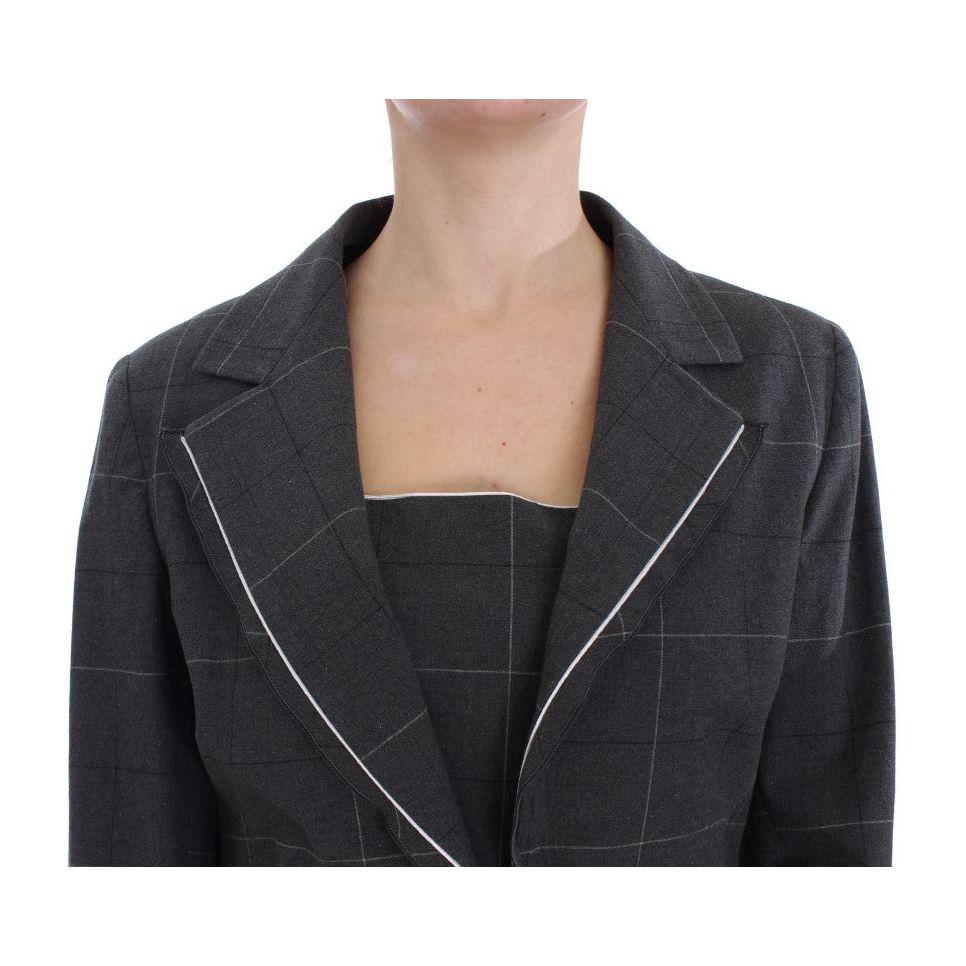 BENCIVENGA Gray Stretch Sheath Dress Suit Set